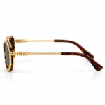 Premium Gold-Tone Tortoise Shell Octagonal Sunglasses | EyeValley-2600752 - Image 3