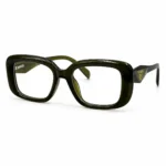 Optical EV2K-0097 Thick Frame Oversized Square Eyeglasses in Olive Green