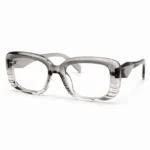 Optical EV2K-0097 Thick Frame Oversized Square Eyeglasses in Translucent Grey