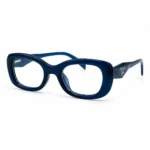 Optical EV2K-0098 Thick Frame Chunky Oval Eyeglasses in Deep Blue