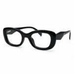 Optical EV2K-0098 Thick Frame Chunky Oval Eyeglasses in Glossy Black