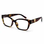 Optical EV2K-0088 Gold Accent Temple Square Butterfly Eyeglasses in Classic Tortoise Shell