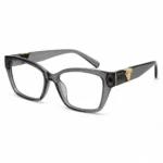 Optical EV2K-0088 Gold Accent Temple Square Butterfly Eyeglasses in Translucent Grey