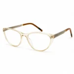 Optical EV2K-0067 Cat Eye Acetate Eyeglasses in Champagne Gold Transparent Frame