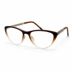 Optical EV2K-0067 Cat Eye Acetate Eyeglasses in Dark Brown to Clear Ombre Gradient Frame