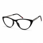 Optical EV2K-0067 Cat Eye Acetate Eyeglasses in Solid Glossy Black Frame