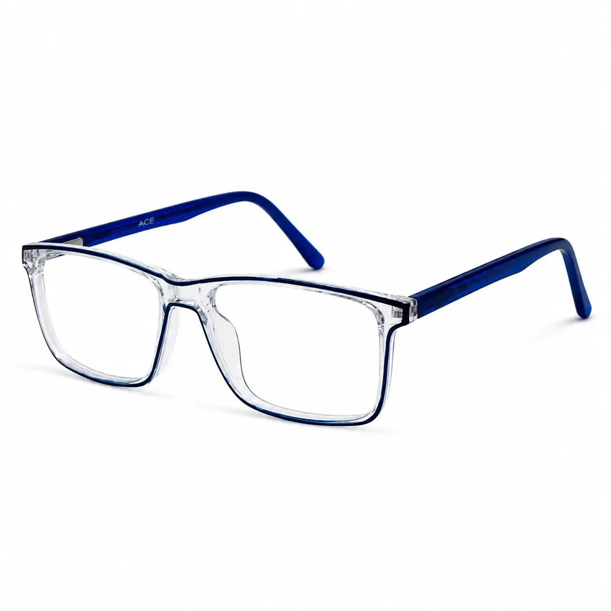 optical-ev2k-0006-clear-navy-blue-rectangle-eyeglasses Optical EV2K-0006 Classic Rectangle Eyeglasses in Clear Navy Blue