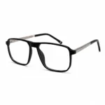 Optical EV2K-0059 Square Navigator Acetate Eyeglasses in Glossy Black Frame Perspective View