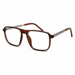 Optical EV2K-0059 Square Navigator Acetate Eyeglasses in Solid Dark Brown Frame