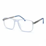 Optical EV2K-0059 Square Navigator Acetate Eyeglasses in Translucent Ice Blue Frame