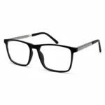 Optical EV2K-0064 Square Navigator Acetate Eyeglasses in Solid Glossy Black Frame