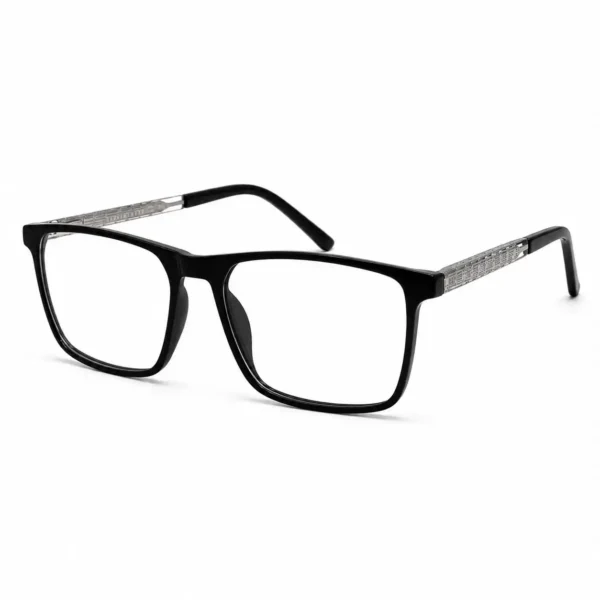 Optical EV2K-0064 Square Navigator Acetate Eyeglasses in Solid Glossy Black Frame