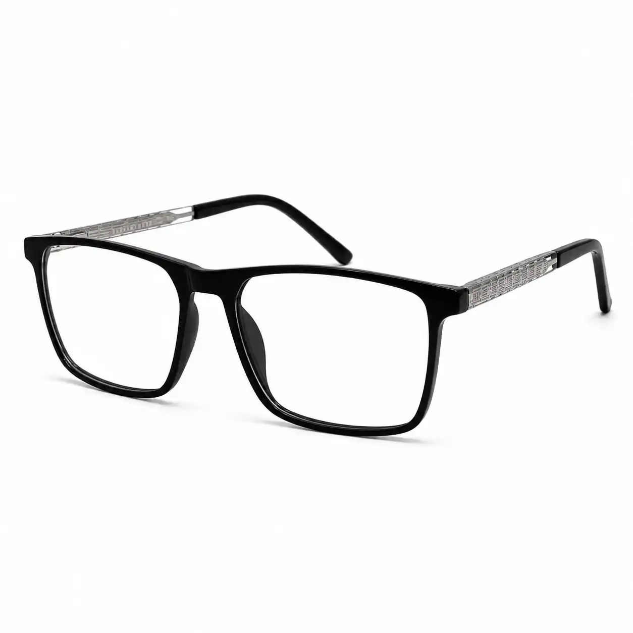 optical-ev2k-0064-solid-black-eyeglasses Optical EV2K-0064 Square Navigator Acetate Eyeglasses in Solid Glossy Black Frame
