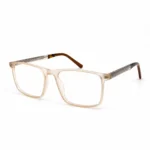 Optical EV2K-0064 Square Navigator Acetate Eyeglasses in Translucent Amber Yellow Frame