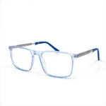 Optical EV2K-0064 Square Navigator Acetate Eyeglasses in Translucent Ice Blue Frame