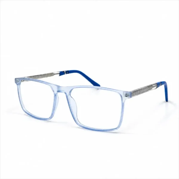 Optical EV2K-0064 Square Navigator Acetate Eyeglasses in Translucent Ice Blue Frame