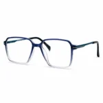 Optical EV2K-0065 Oversized Square Navigator Acetate Eyeglasses in Blue to Clear Ombre Gradient Frame
