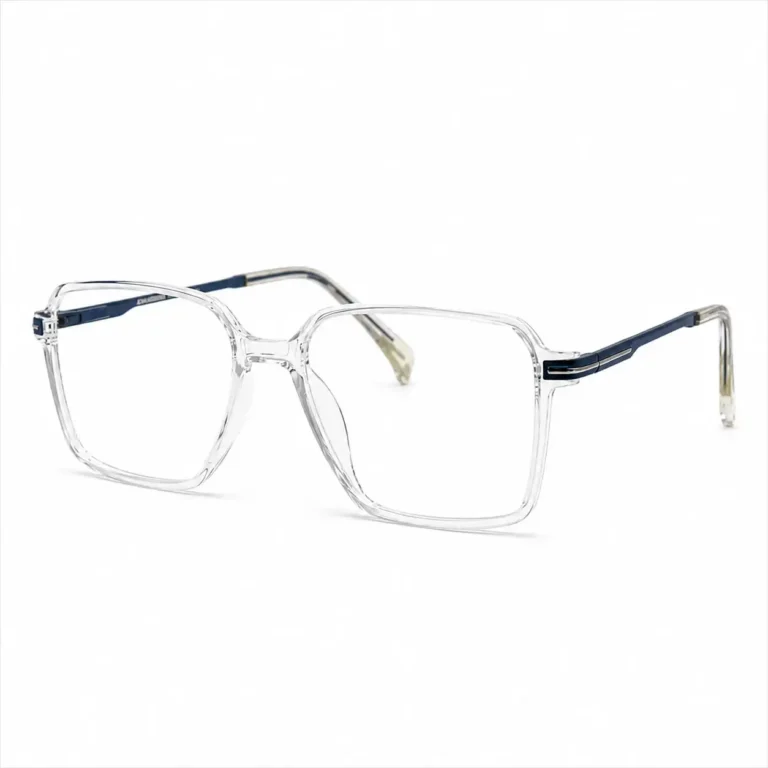 Optical EV2K-0065 Oversized Square Navigator Acetate Eyeglasses in Clear Transparent Frame