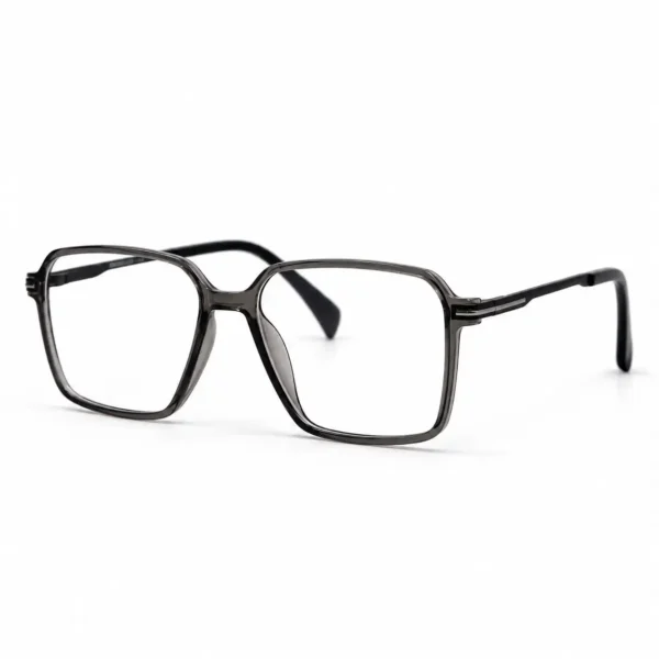 Optical EV2K-0065 Oversized Square Navigator Acetate Eyeglasses in Translucent Grey Frame