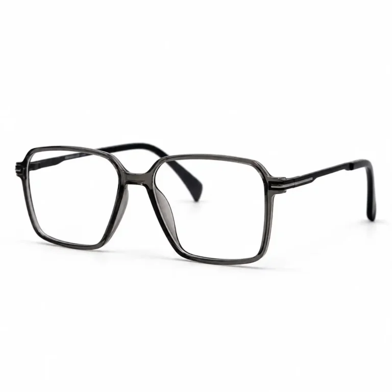 Optical EV2K-0065 Oversized Square Navigator Acetate Eyeglasses in Translucent Grey Frame