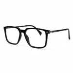 Optical EV2K-0066 Oversized Square Navigator Acetate Eyeglasses in Solid Glossy Black Frame
