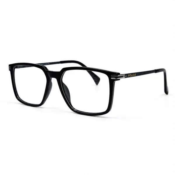 Optical EV2K-0066 Oversized Square Navigator Acetate Eyeglasses in Solid Glossy Black Frame