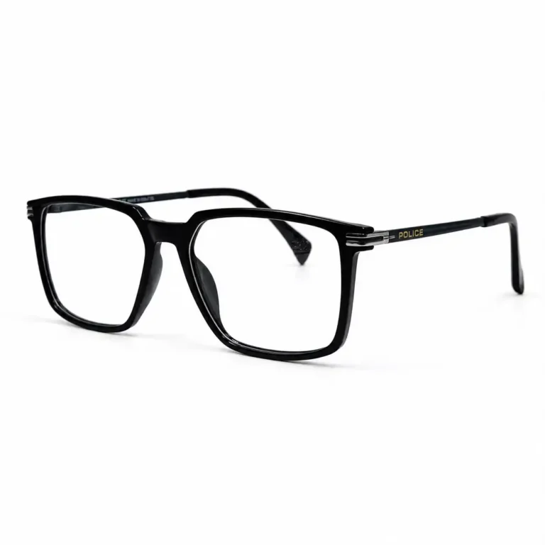 Optical EV2K-0066 Oversized Square Navigator Acetate Eyeglasses in Solid Glossy Black Frame