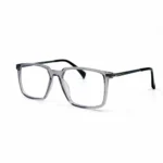 Optical EV2K-0066 Oversized Square Navigator Acetate Eyeglasses in Translucent Grey Frame with Black Temples