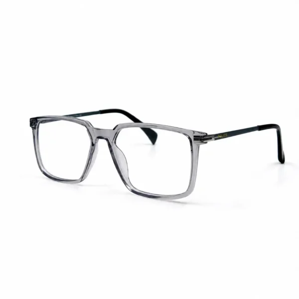 Optical EV2K-0066 Oversized Square Navigator Acetate Eyeglasses in Translucent Grey Frame with Black Temples