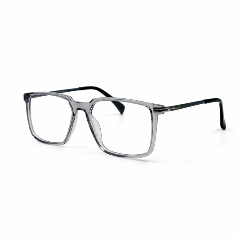 Optical EV2K-0066 Oversized Square Navigator Acetate Eyeglasses in Translucent Grey Frame with Black Temples
