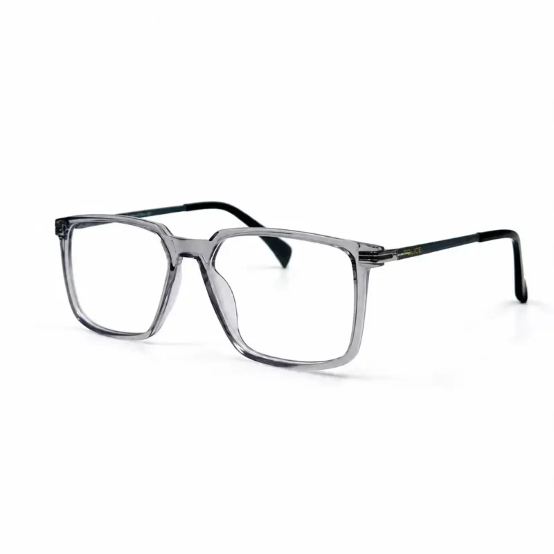 Optical EV2K-0066 Oversized Square Navigator Acetate Eyeglasses in Translucent Grey Frame with Black Temples