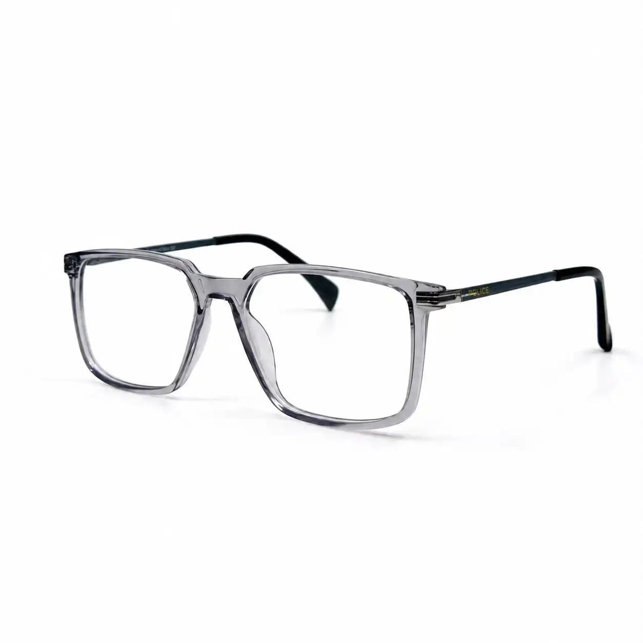 optical-ev2k-0066-translucent-grey-black-temple-eyeglasses Optical EV2K-0066 Oversized Square Navigator Acetate Eyeglasses in Translucent Grey Frame with Black Temples