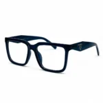Optical EV2K-0073 Bold Square Full Rim Eyeglasses in translucent Crystal Navy Blue with thick square frame and diamond-shaped temples