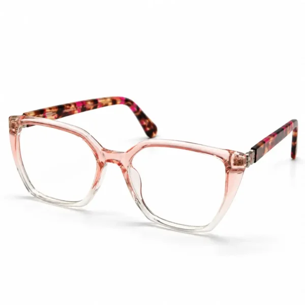 optical-ev2k-0082-peach-pink-gradient-geometric-square-eyeglasses