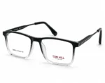 Optical EV2K-0149 Classic Rectangle Full Rim Eyeglasses in Black Clear Gradient with black top rim fading into a clear lower rim