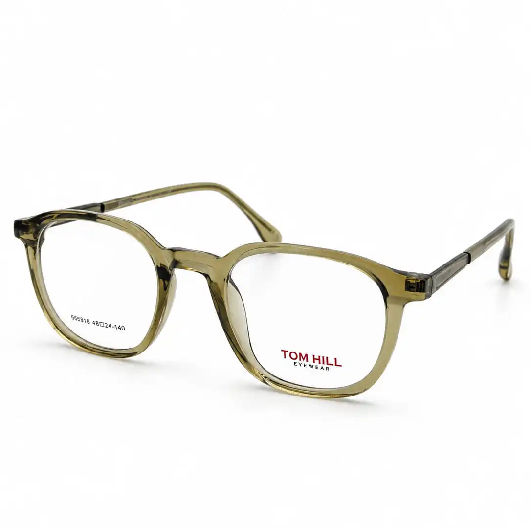 optical-ev2k-0150-crystal-olive-green-round-eyeglasses Optical EV2K-0150 Classic Round Full Rim Eyeglasses in Crystal Olive Green with translucent green front and matching temples